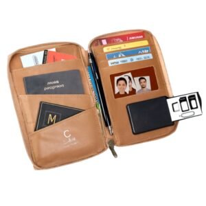 Eco-Friendly Cork All in 1 Passport holder KT - S20 With Sim Card Safe Case & Sim Card Jackets (with carrying strap)