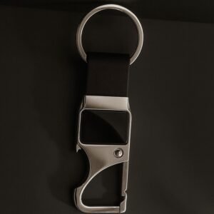 Premium Metal Carabiner Customized Keychain – Black & Silver Edition