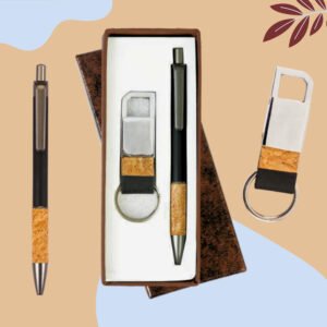 2-in-1 Gift Combo with Cork Key Ring & Metal Pen