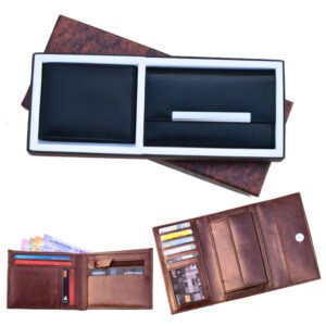 2-in-1 Vegan Leather Wallet Gift Combo
