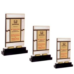 Premium Wooden Inauguration Trophy – CP 191 (Customizable)