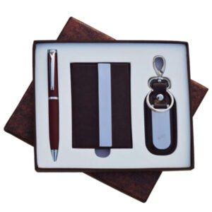 3-in-1 Gift Combo – Visiting Card Holder, Pen & Key Ring