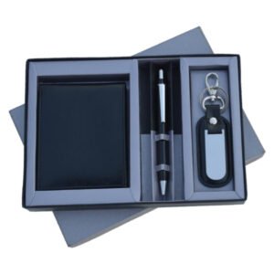 3-in-1 Gift Combo – Wallet, Pen & Key Ring (Black)