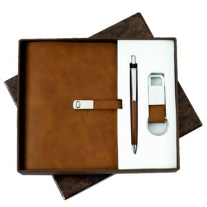 3-in-1 Premium Vegan Leather Gift Combo – Tan