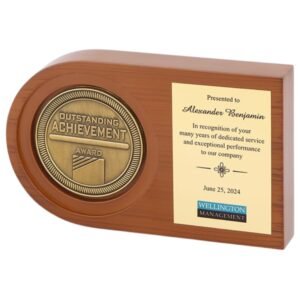 Customized Wooden Memento with Medal