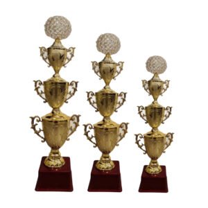 Elegant Triple Layer Crystal Ball Trophy