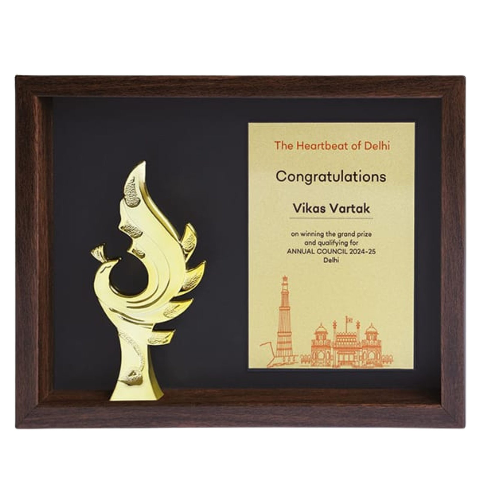 Premium Gold Flame Recognition Memento