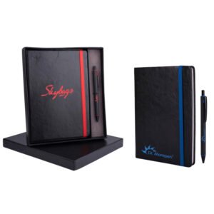 Set of 2 – A5 Laser Engraved Notebook & Matte Metal Pen