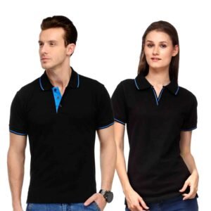 Blue Trim Classic Polo Premium Customized T-Shirt