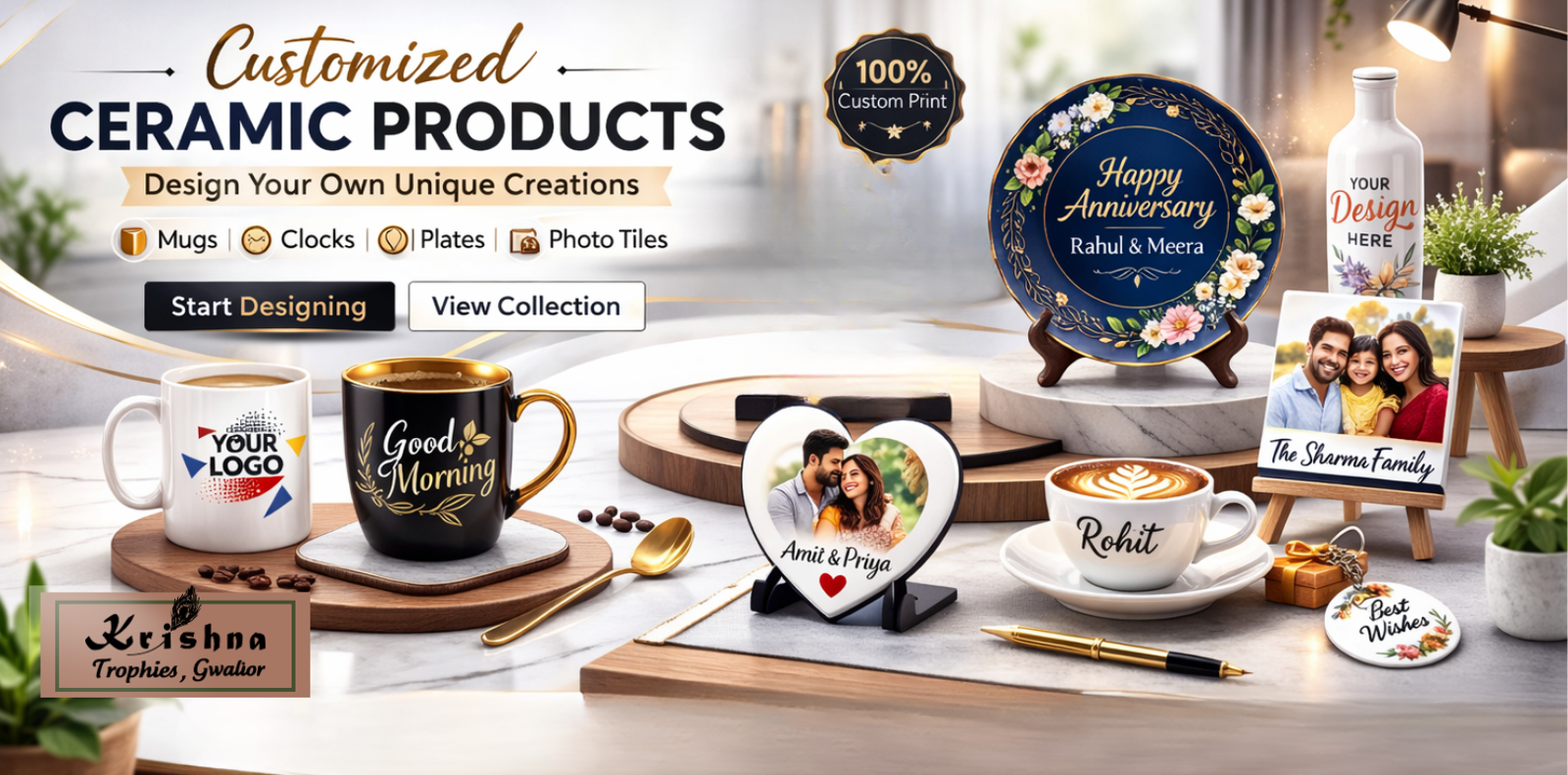 Customized Ceramic Products – Personalize Every Moment with Style | Krishna Trophies Gwalior