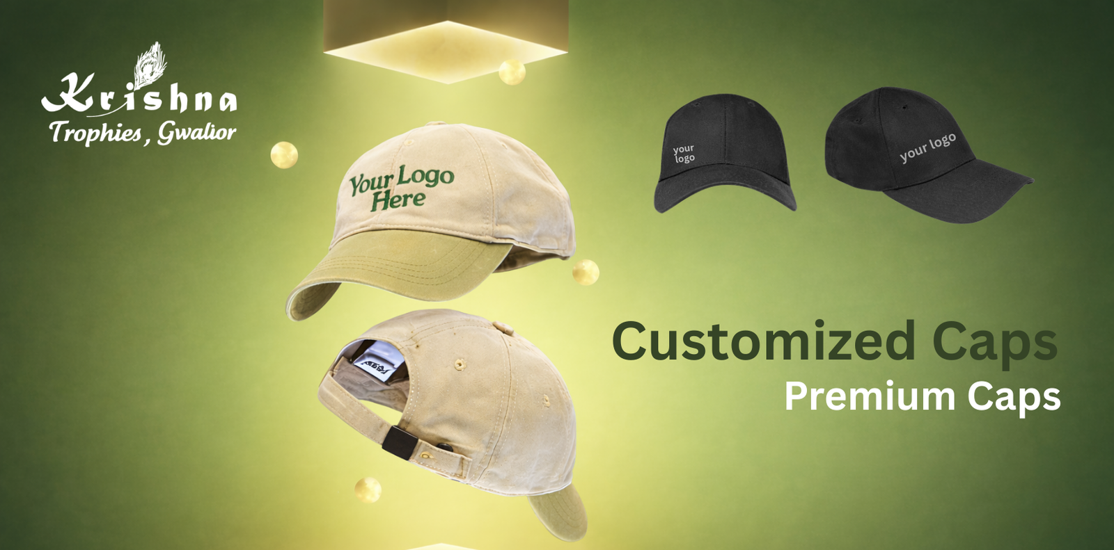 Customized Caps – Premium Branding with Style | Krishna Trophies Gwalior