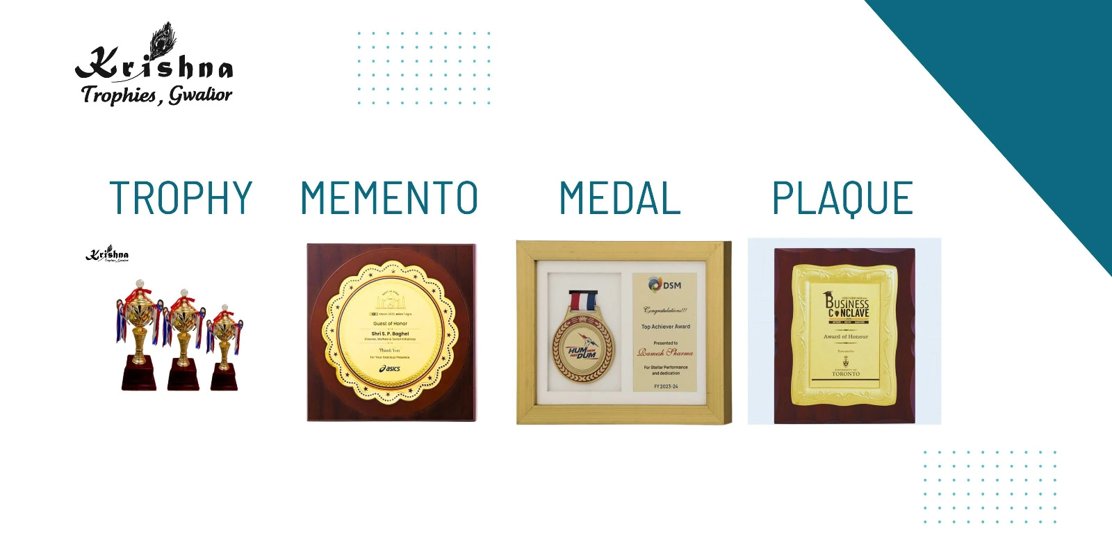 trophy vs memento vs medal vs plaque difference india krishna trophies gwalior